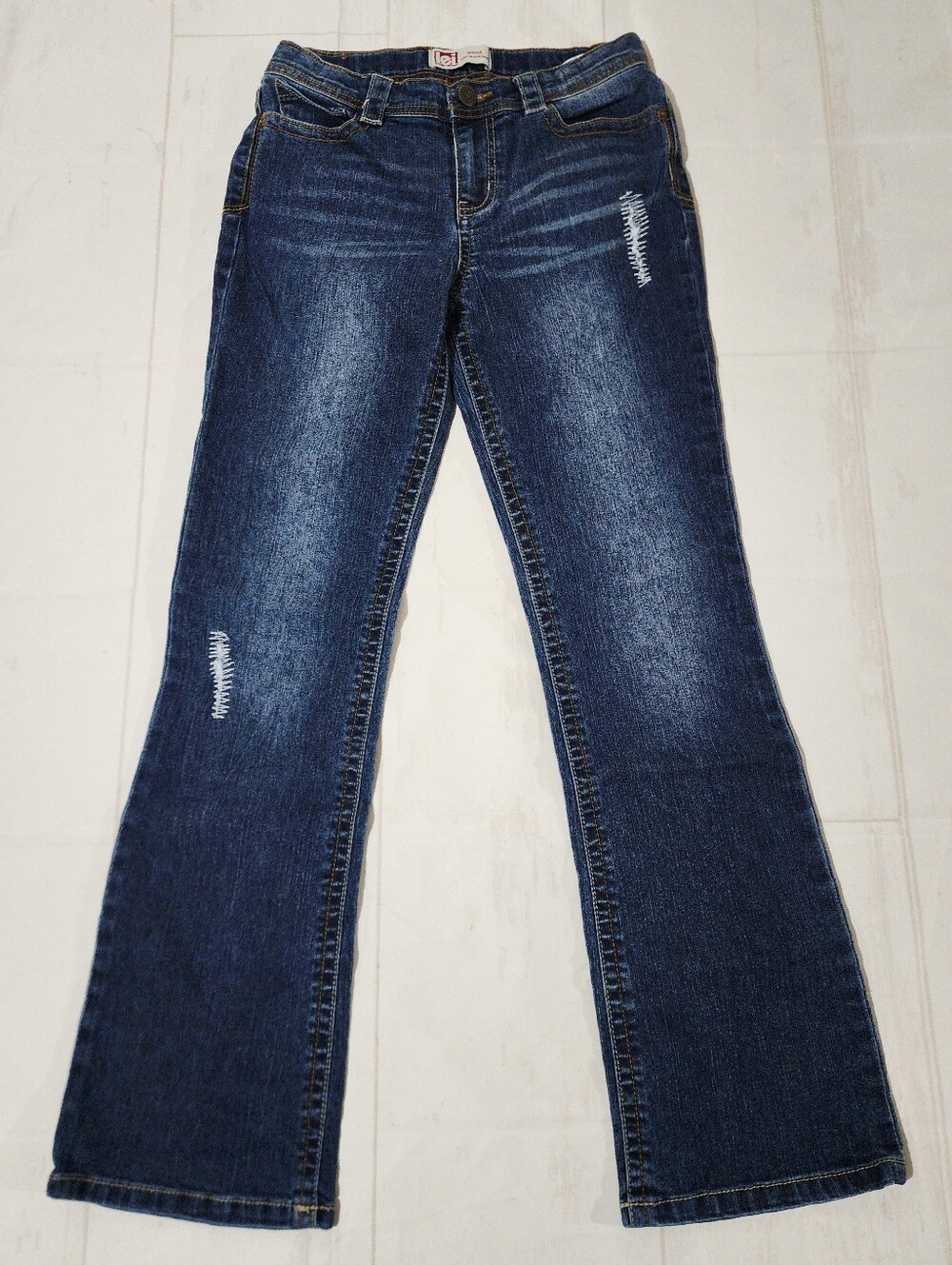 LEI Girls Alexa Size 14 Low-rise Slim Bootcut Embellished Pocket Denim Jeans